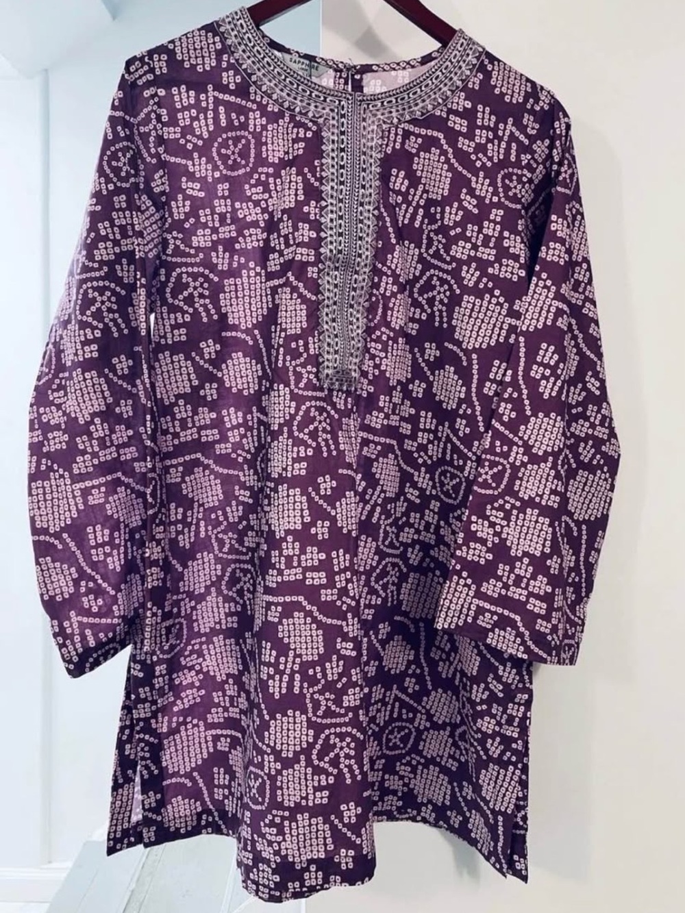 Pakistani Embroidered Neckline shirt.Size medium